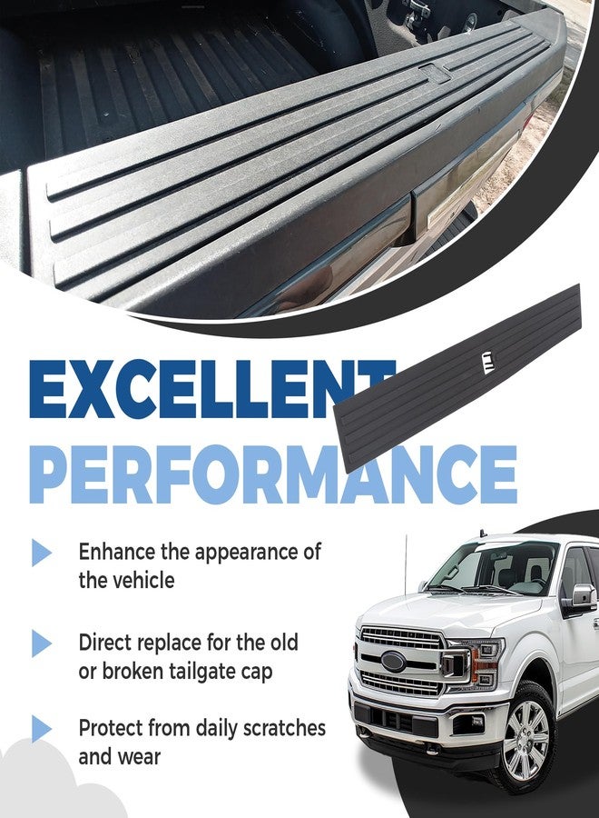 ECOTRIC Center Tailgate Molding Trim Compatible with 2015-2020 Ford F150 F-150 Replacement for FL3Z9940602B FO1904135 Flexible Flex Step Cap Top Trim Protector Cover w/Release Button - Image 5